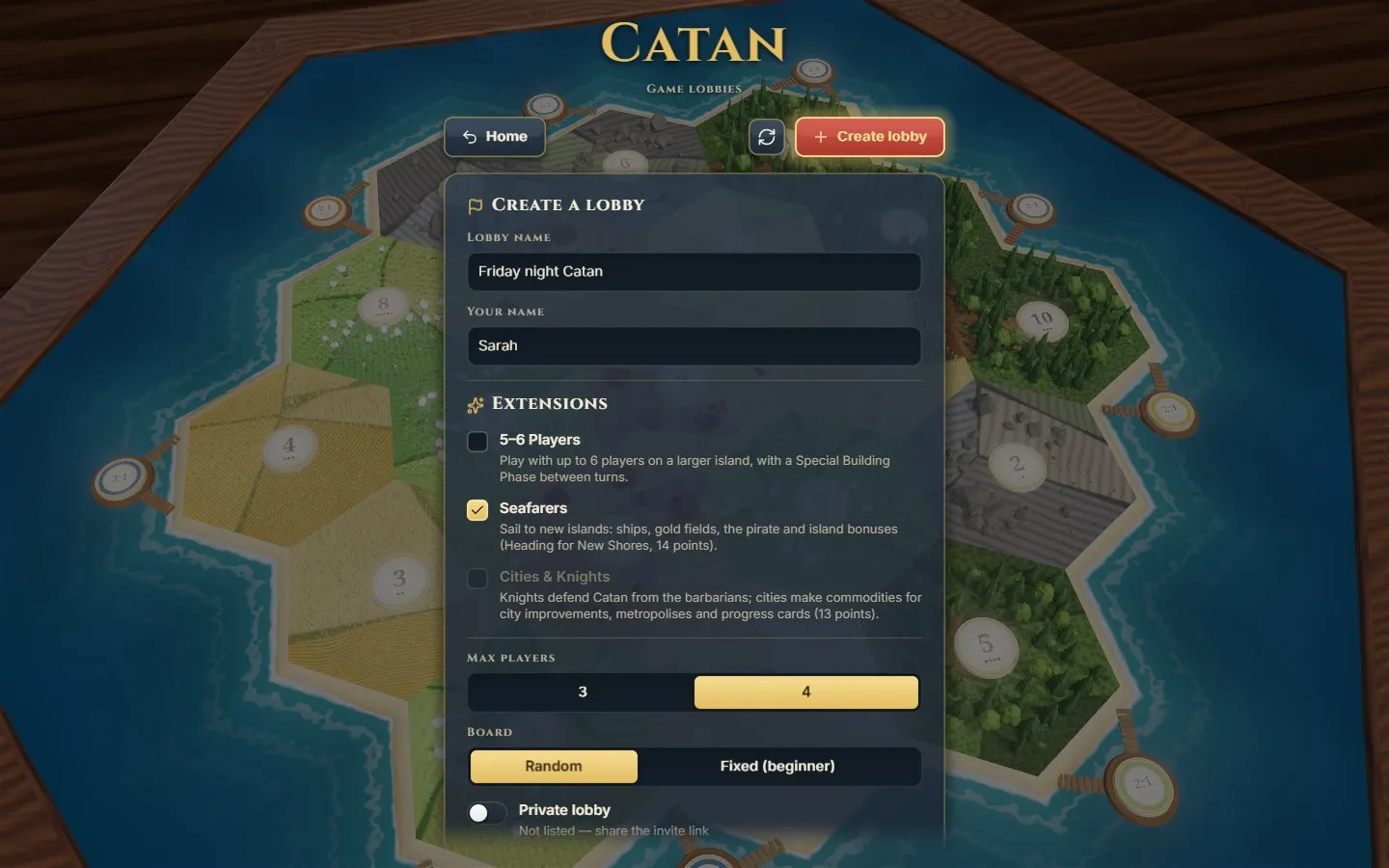 Creating a lobby