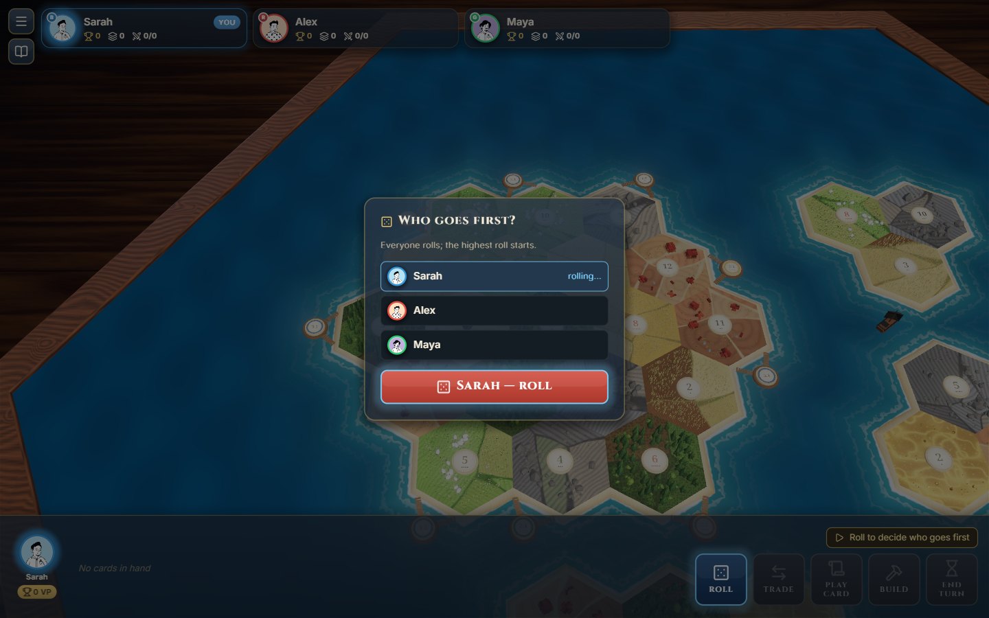 The online game starting