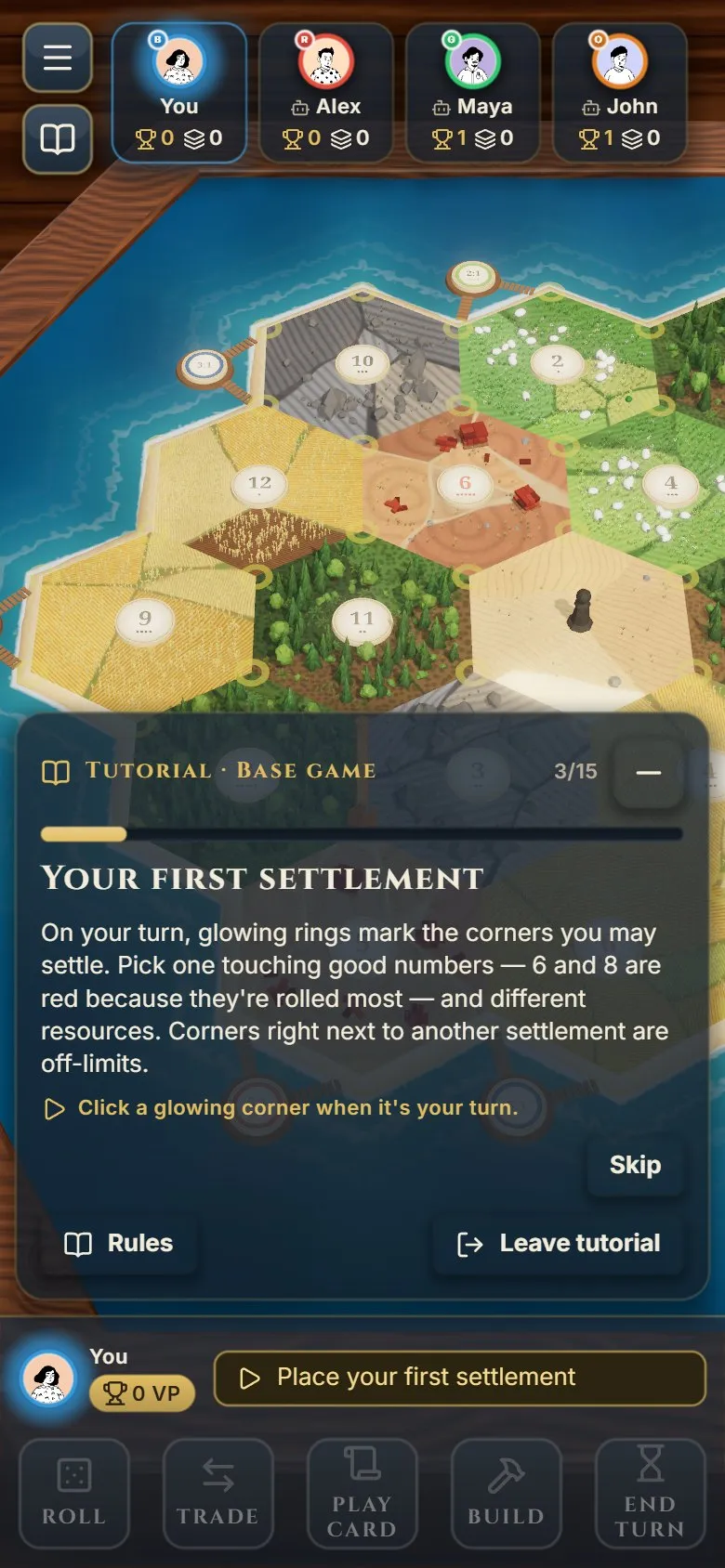 Placing a settlement on a phone