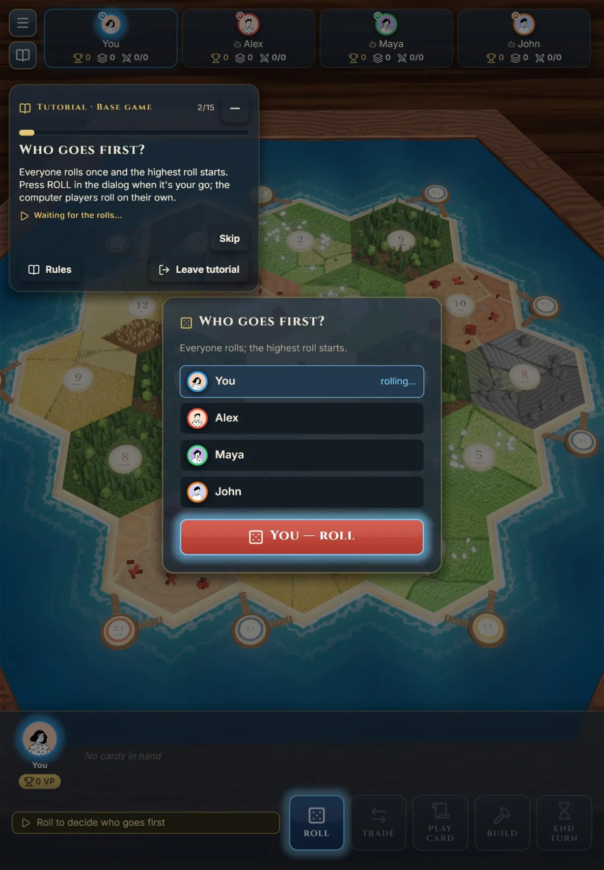 The tutorial on a tablet