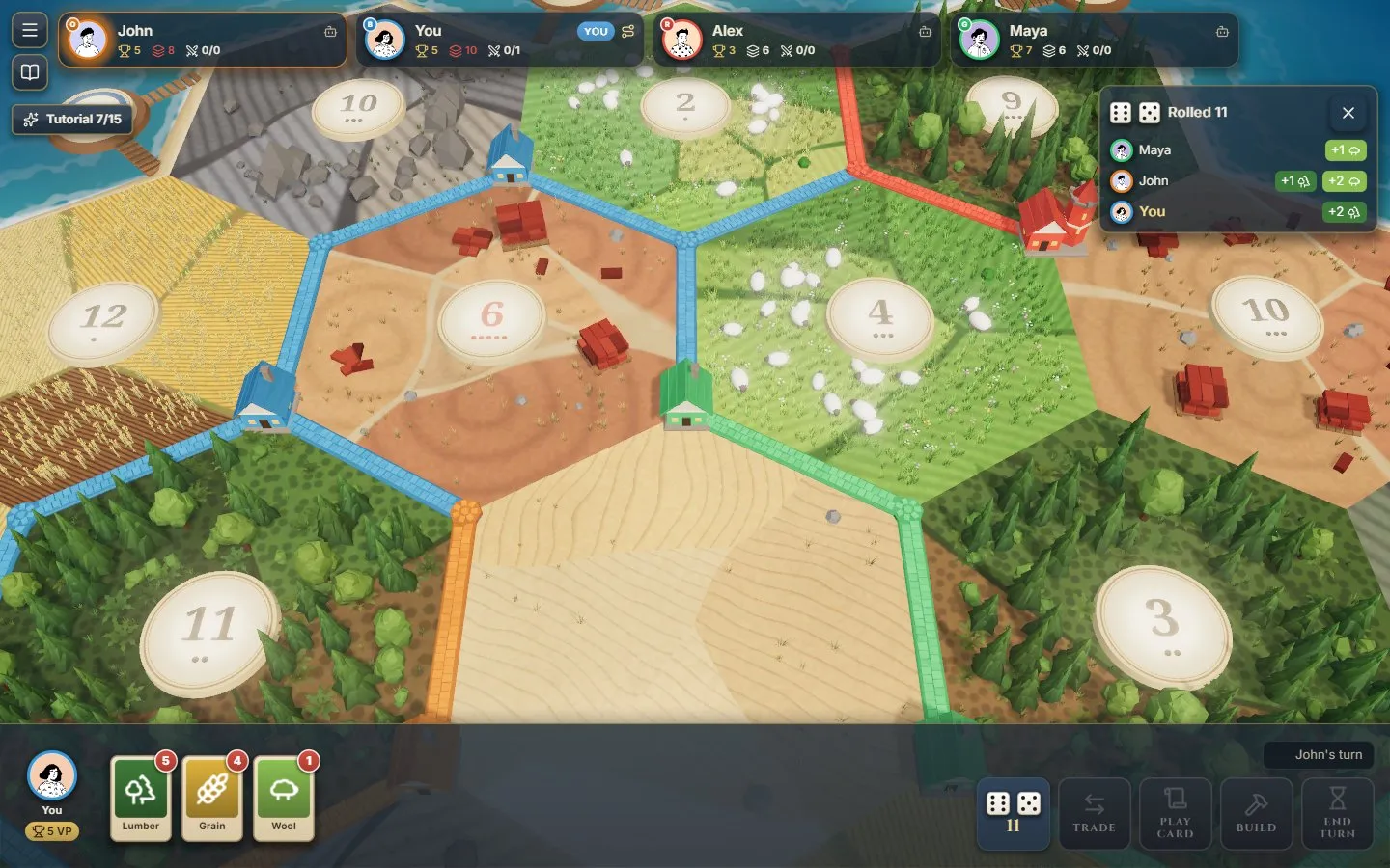 The tutorial game a few turns in